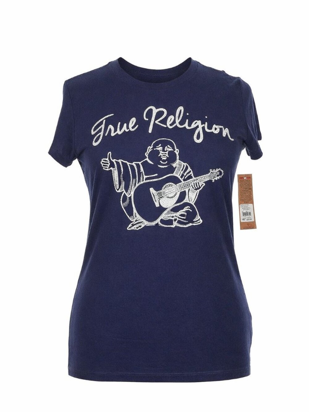 TRUE RELIGION NAVY BLUE WITH SEQUENS SHORT SLEEVE TOP XL NWT